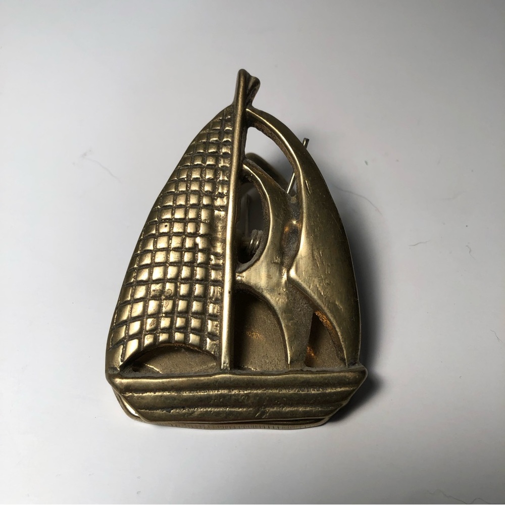 Solid Brass Sail Boat Clip